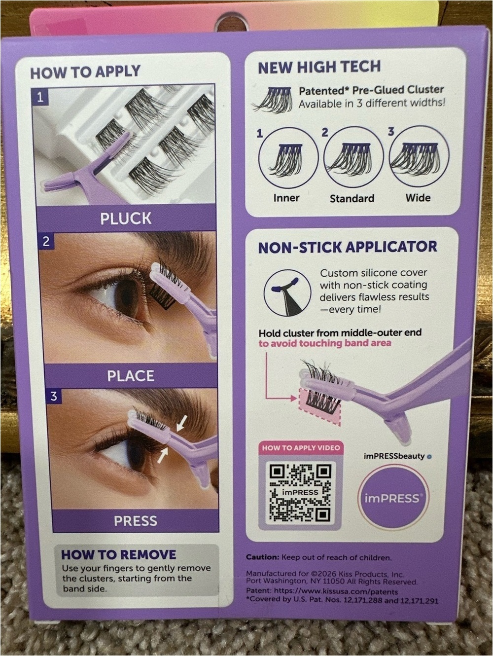 NIB Impress Beauty The No Glue Falsies Lashes Faux Mink Volume 23442 - Picture 2 of 3